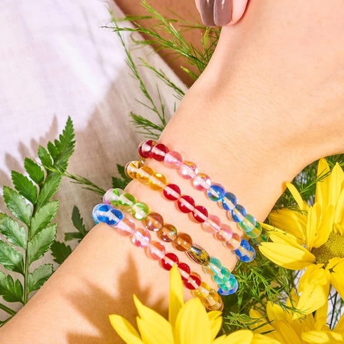 Regenbogen Wickelarmband | Galaxie Glasarmband